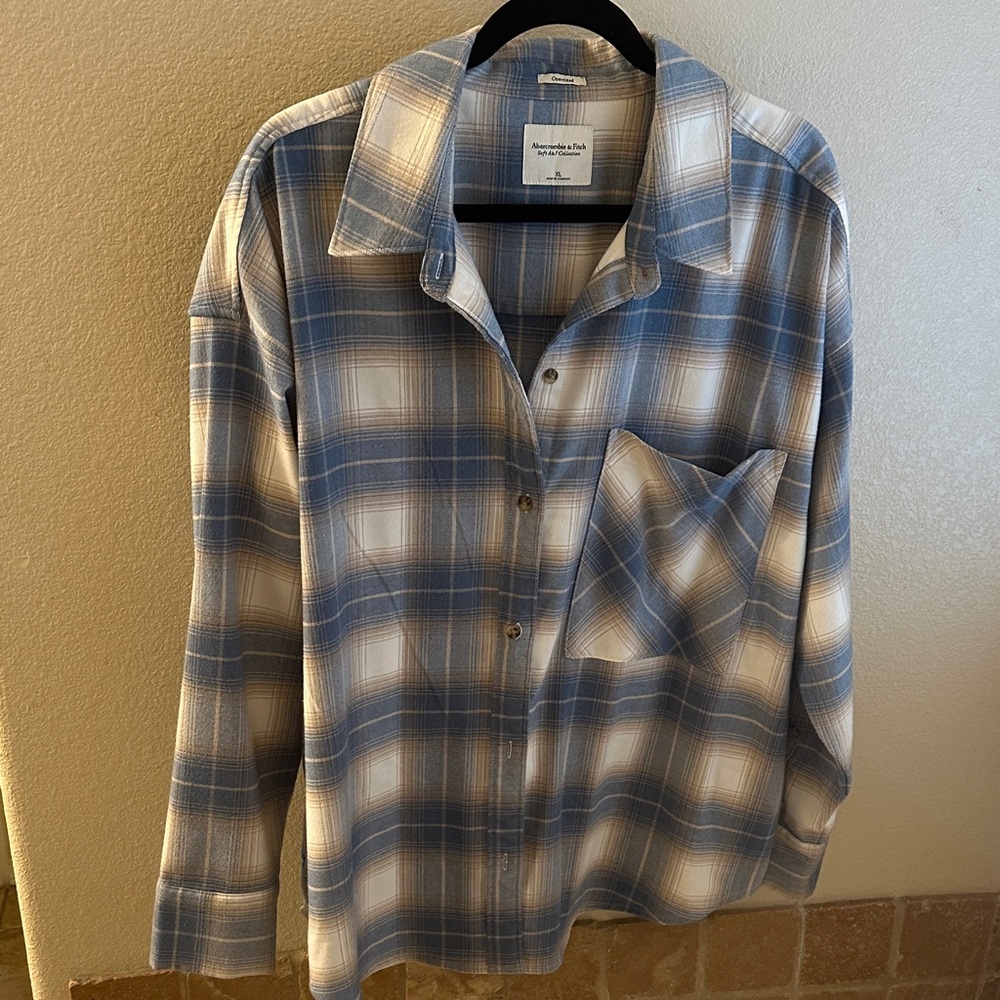 Abercrombie & Fitch Blue and White Checkered Shirt
